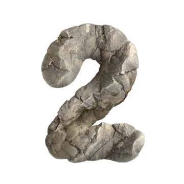 Rock number 2 -  3d boulder digit - Suitable for nature, ecology or environme Stock Illustration
