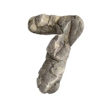 Rock number 7 -  3d boulder digit - Suitable for nature, ecology or environme Stock Illustration