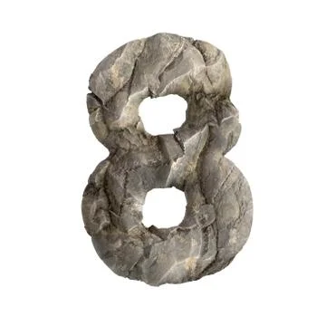 Rock number 8 -  3d boulder digit - Suitable for nature, ecology or environme Stock-Illustration