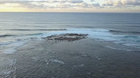 Rock on the ocean Stock Footage 132688352