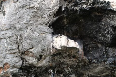 Rock in the ocean, stone structure Fotos Stock