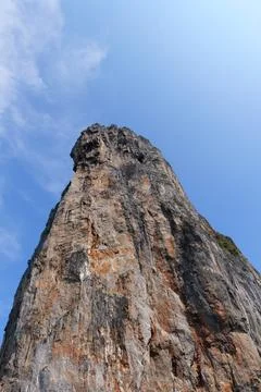 Rock in the ocean, stone structure Fotos Stock