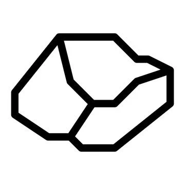 Rock outline flat icon Stock Illustration