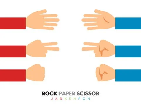 Rock Paper Scissor element. Vector Illustration Stock Illustration