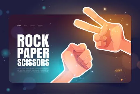 Rock, paper, scissors banner Stock Illustration