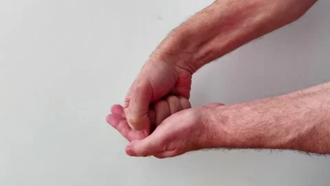 Rock Paper Scissors Hand Gesture Showing Play and Decision Action Video stock 330761194