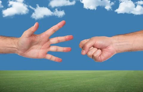 Rock, paper, scissors Stock Photos