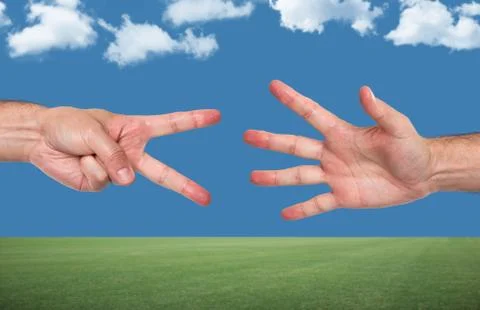 Rock, paper, scissors Stock Photos