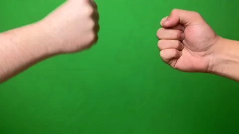 Rock paper scissors playing man hands on chromakey. Clip. Vidéo 234049999