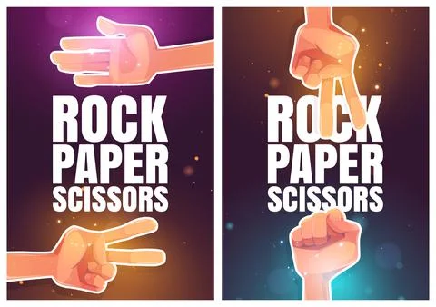 Rock, paper, scissors posters Stock Illustration