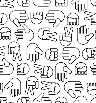 Rock, paper, scissors sign pattern seamless. Hand fist game sign background.. イラスト素材