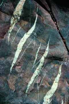 Rock pattern on Narmada river bank, Dhayli, Madhya Pradesh, India, Asia Co... Stock Photos