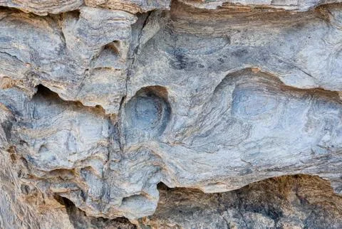Rock pattern shaped by the forces of nature. Stock Photos