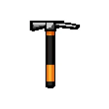 Rock pickaxe pixel art vector illustration Stock Illustration