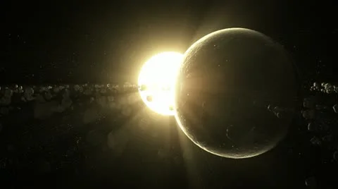 Rock Planet Eclipse Stock Footage 11276906