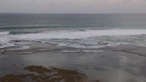 Rock platform on the ocean shore Stock-Footage 235593037