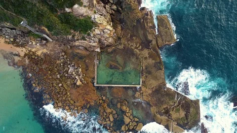 Rock pool at North Curl Curl, Sydney, Australia Stock Footage 122289890