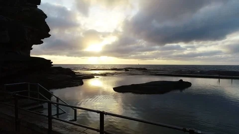 Rock pool at North Curl Curl, Sydney, Australia Stock Footage 122289949