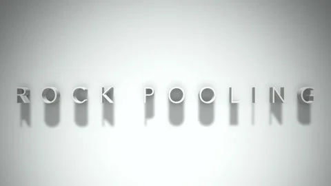 Rock pooling 3D title animation with shadows on a white background Stock Footage 298006158