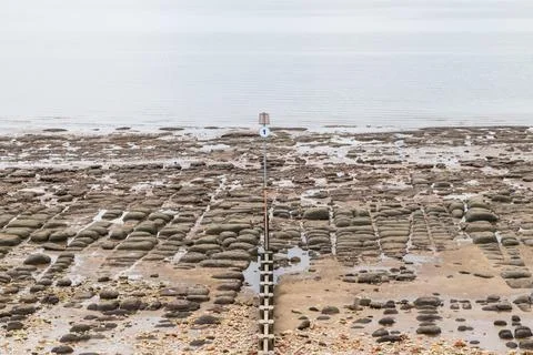 Rock pools on Hunstanton beach Stock Photos