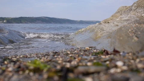 Rock pools &amp; waves Stock Footage 91775072