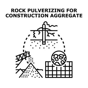 Rock pulverizing process for construction aggregate production Stock Illustration