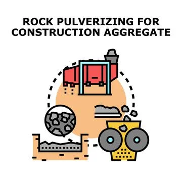 Rock pulverizing process for construction aggregate production Stock Illustration