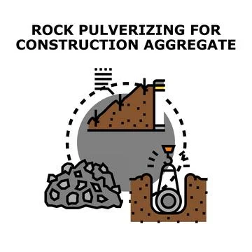 Rock pulverizing process for construction aggregate production Stock Illustration