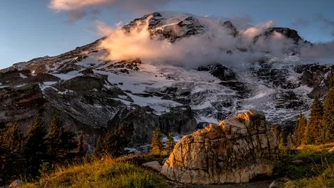 The Rock at Rainier Stock Photos