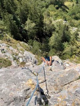 A rock is ready for climbing on it Stock Photos