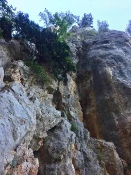 A rock is ready for climbing on it Stock Photos