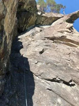 A rock is ready for climbing on it Stock Photos