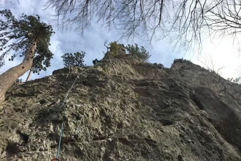 A rock ready for climbing on it Stock Photos