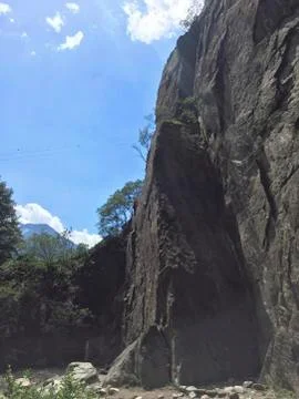 A rock ready for climbing on it Stock Photos