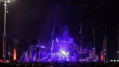 Rock in Rio fireworks 스톡 동영상 72257340
