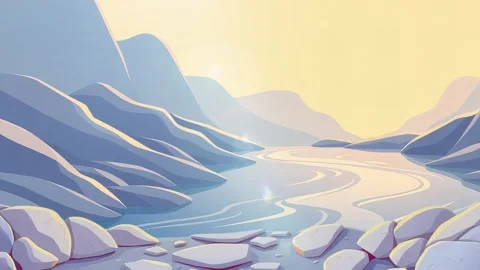 Rock River: Cold Mountain Sky Water Stock Footage 305434202