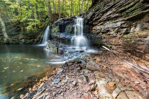 Rock River Falls in the Upper Peninsula of Michigan Stock Photos