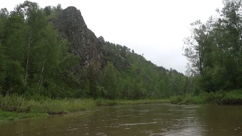 Rock on the river Stock-Footage 107032054