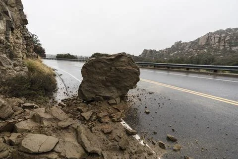 Rock in Road Stock Photos