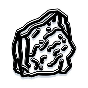 Rock with rough texture surface outline drawing Stock Illustration