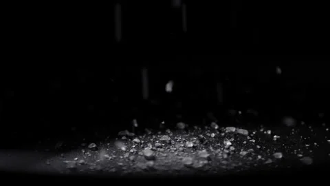 Rock Salt falling in slow motion Stock Footage 162909316
