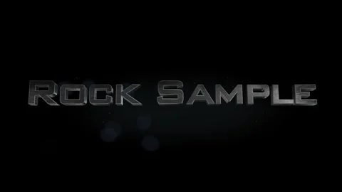 Rock Sample title 3D metal text on black alpha channel background Stock Footage 301265563
