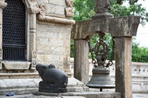 Rock Sculpture of Nandi Stockfoto's