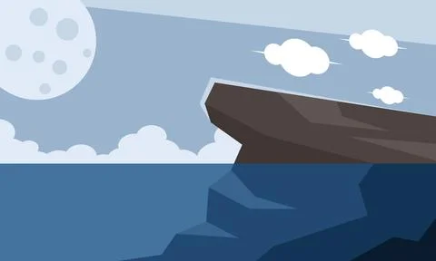 Rock by the sea background vector Stock Illustration