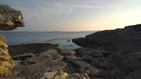 Rock by the sea Stock Footage 167584589
