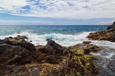 Rock with seaview Stock Photos