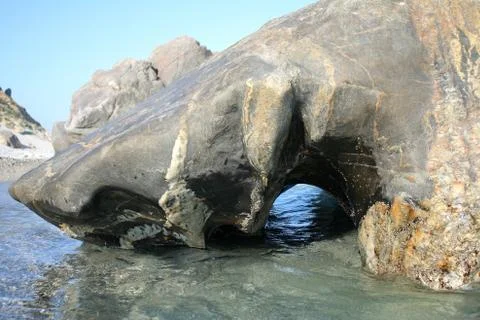 Rock shape water close up Stock Photos