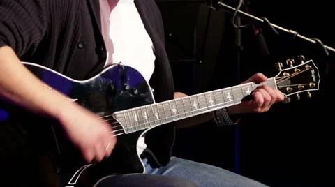 Rock singer on stage Stock Footage 47288432