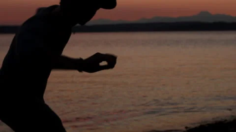 Rock Skipping Stock Footage 26845548
