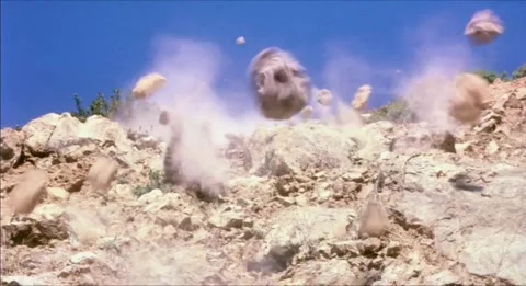 Rock Slide Stock Footage 345369358